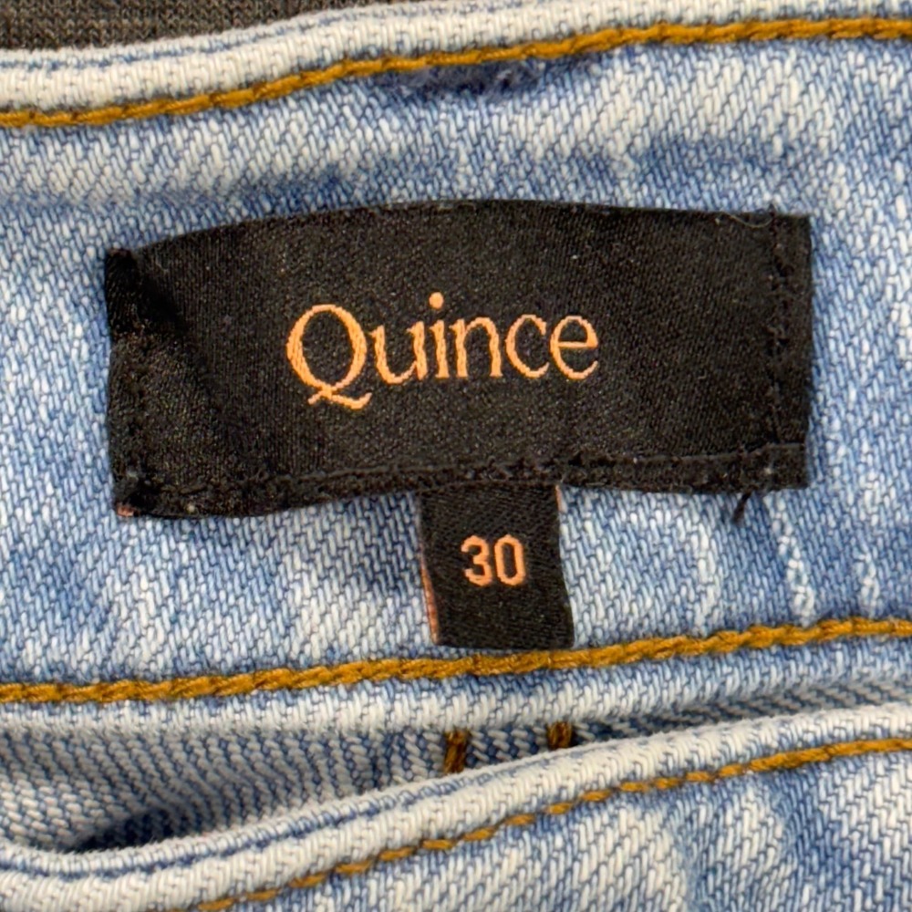 Quince Jeans Womens 30 High Rise Cropped Wide Leg Comfort Stretch Blue Denim - Picture 9 of 13